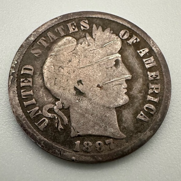 1897-S Barber Silver Dime – Vintage Coin - Picture 4 of 5